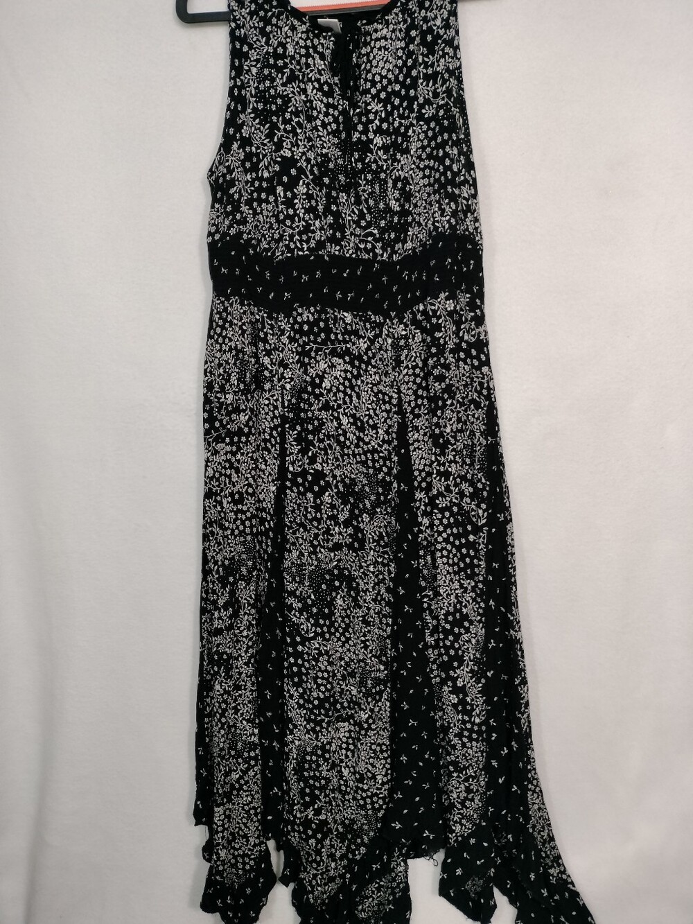 Bila Black Dress with White Floral Print